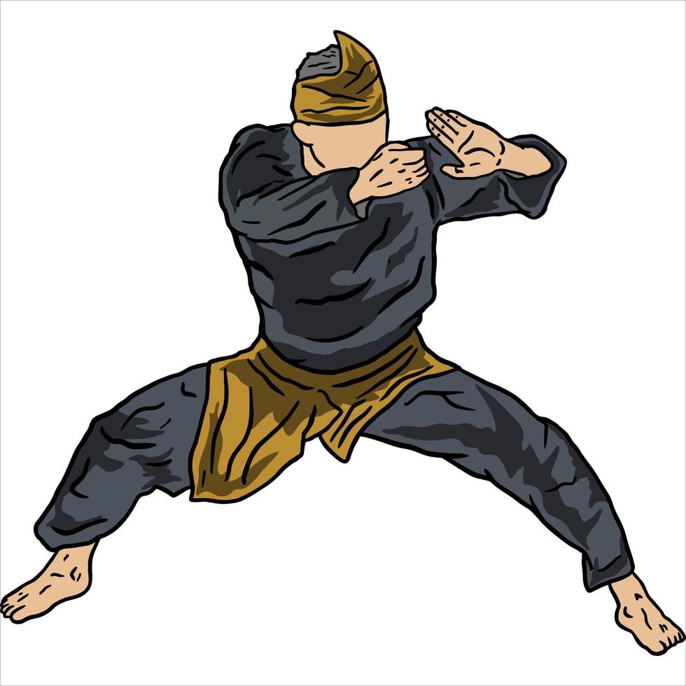 Ilustración de vector de logotipo de karate pencak silat