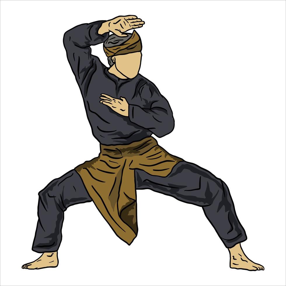 Ilustración de vector de logotipo de karate pencak silat