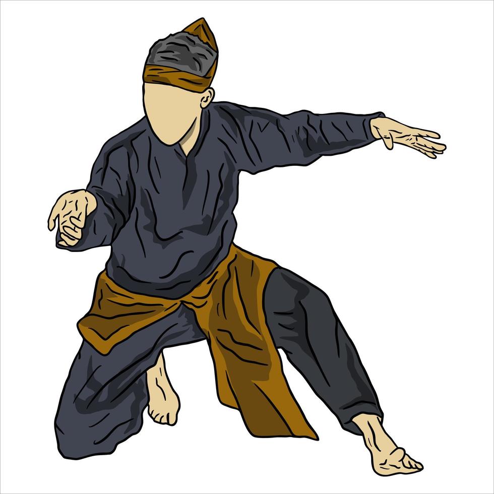 Ilustración de vector de logotipo de karate pencak silat