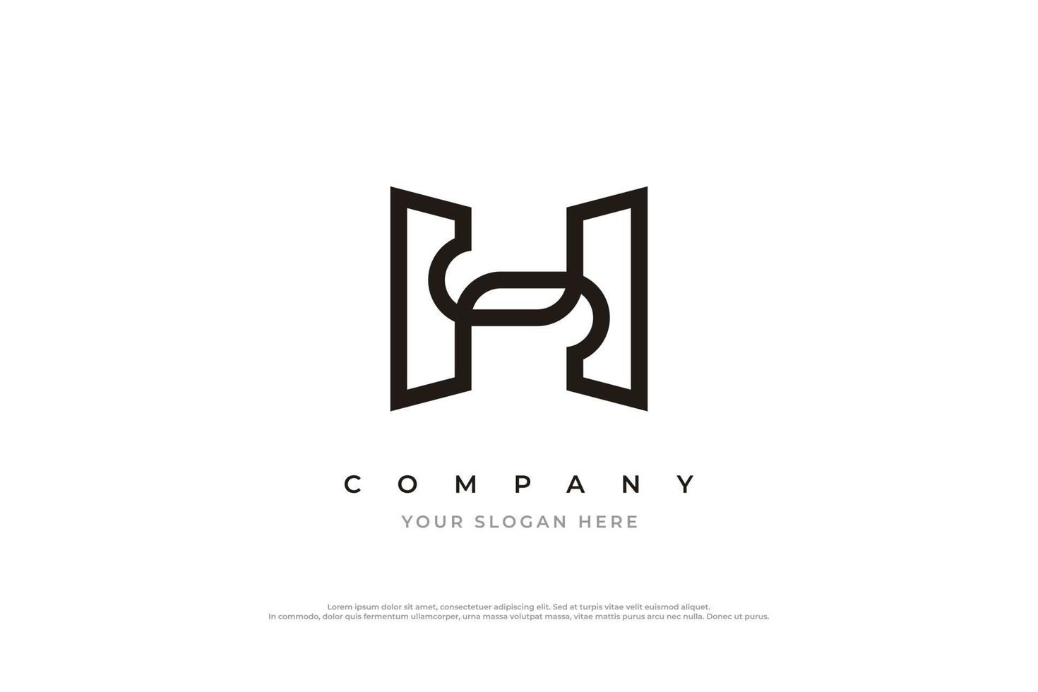 Initial Letter SH or HS Monogram Logo Design Vector