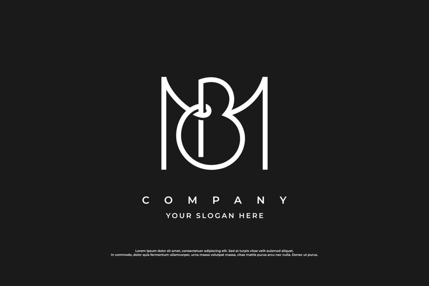 Initial Letter BM Logo or MB Monogram Logo Design Vector