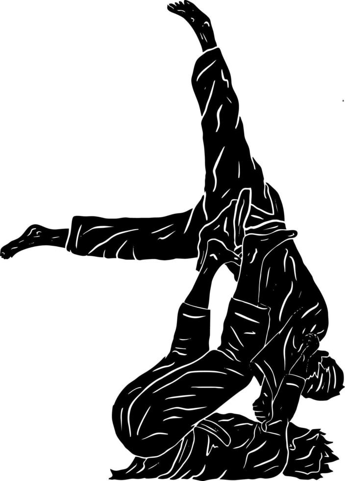 icono de vector de silueta de jiu jitsu