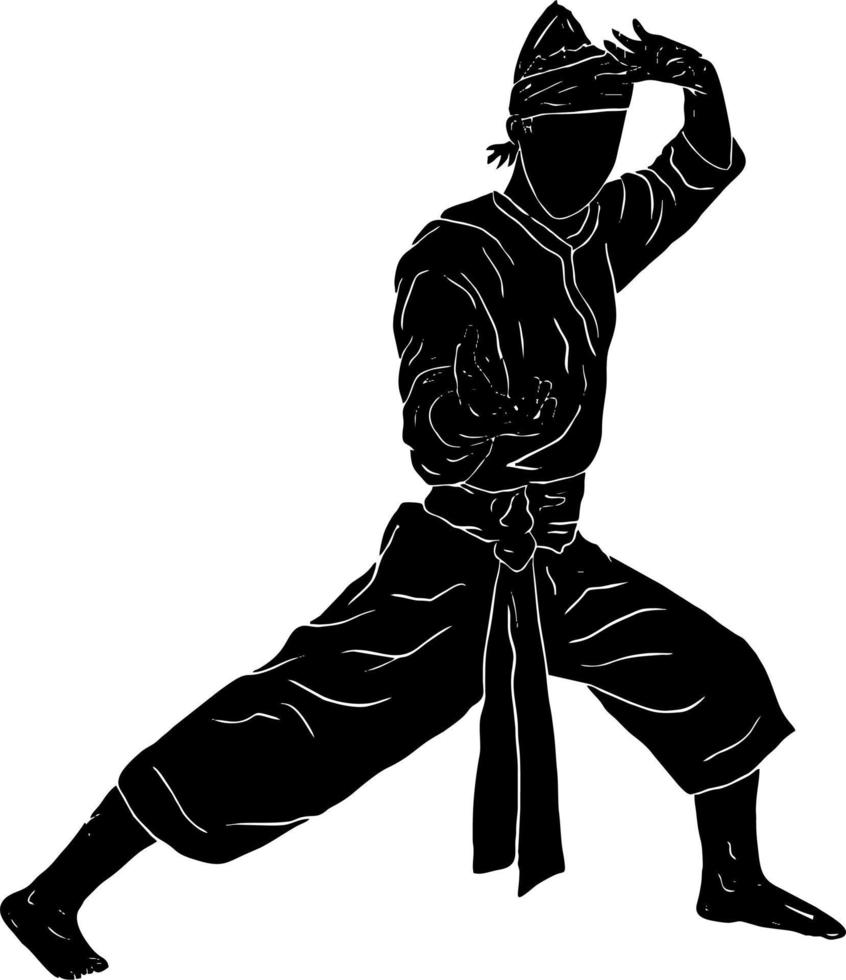 pencak silat ilustración artline vector