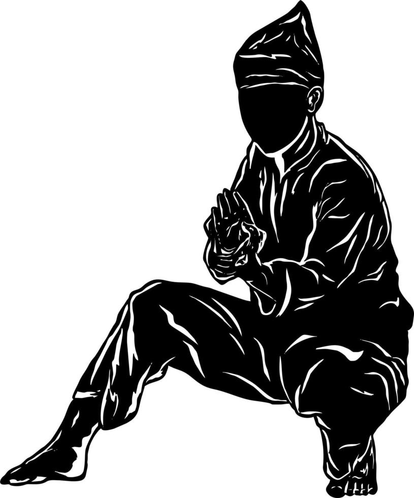 pencak silat illustration artline vector