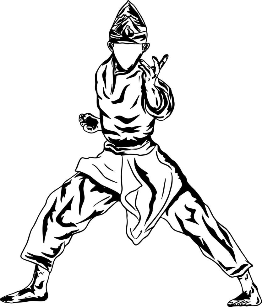 pencak silat ilustración artline vector