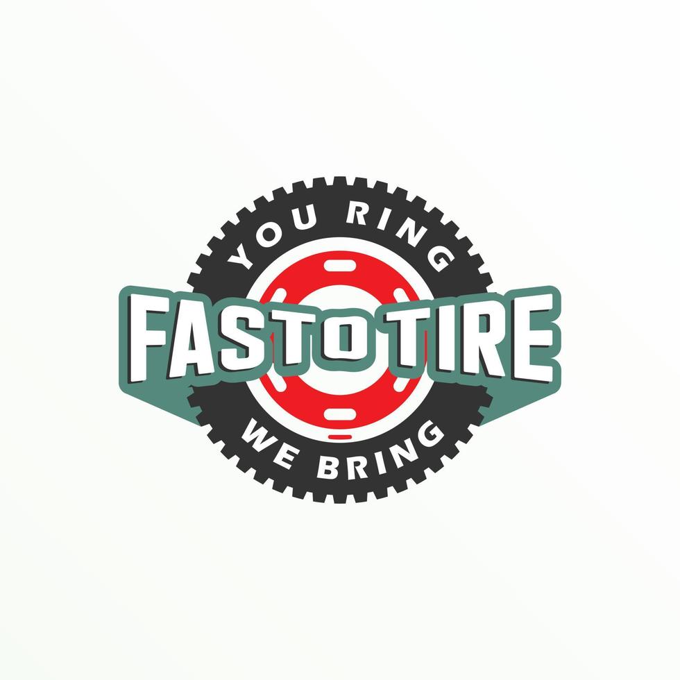 unique Classic gear, Car tire and wheel in emblem image graphic icon logo design abstract concept vector stock. Can be used as a symbol related to the workshop or transportation