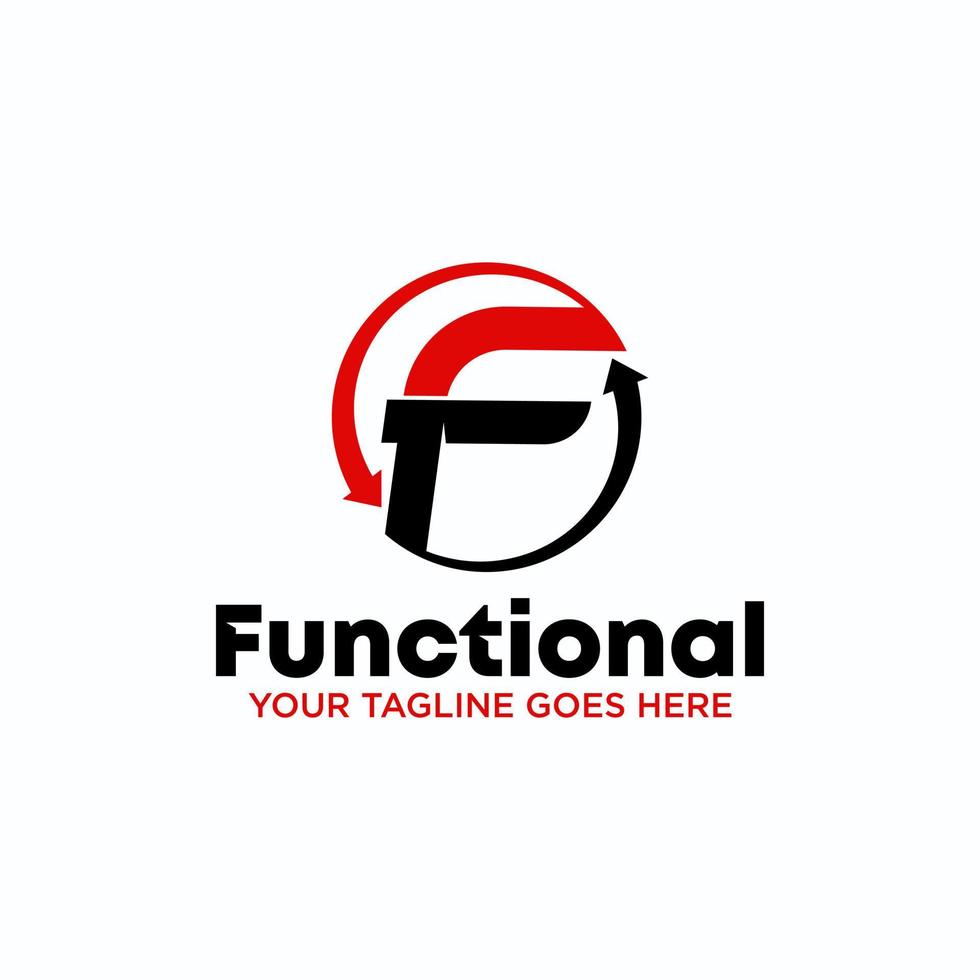 Letter or word F sans serif font in arrow circle image graphic icon logo design abstract concept vector stock. Can be used as a key associated with initial or sport
