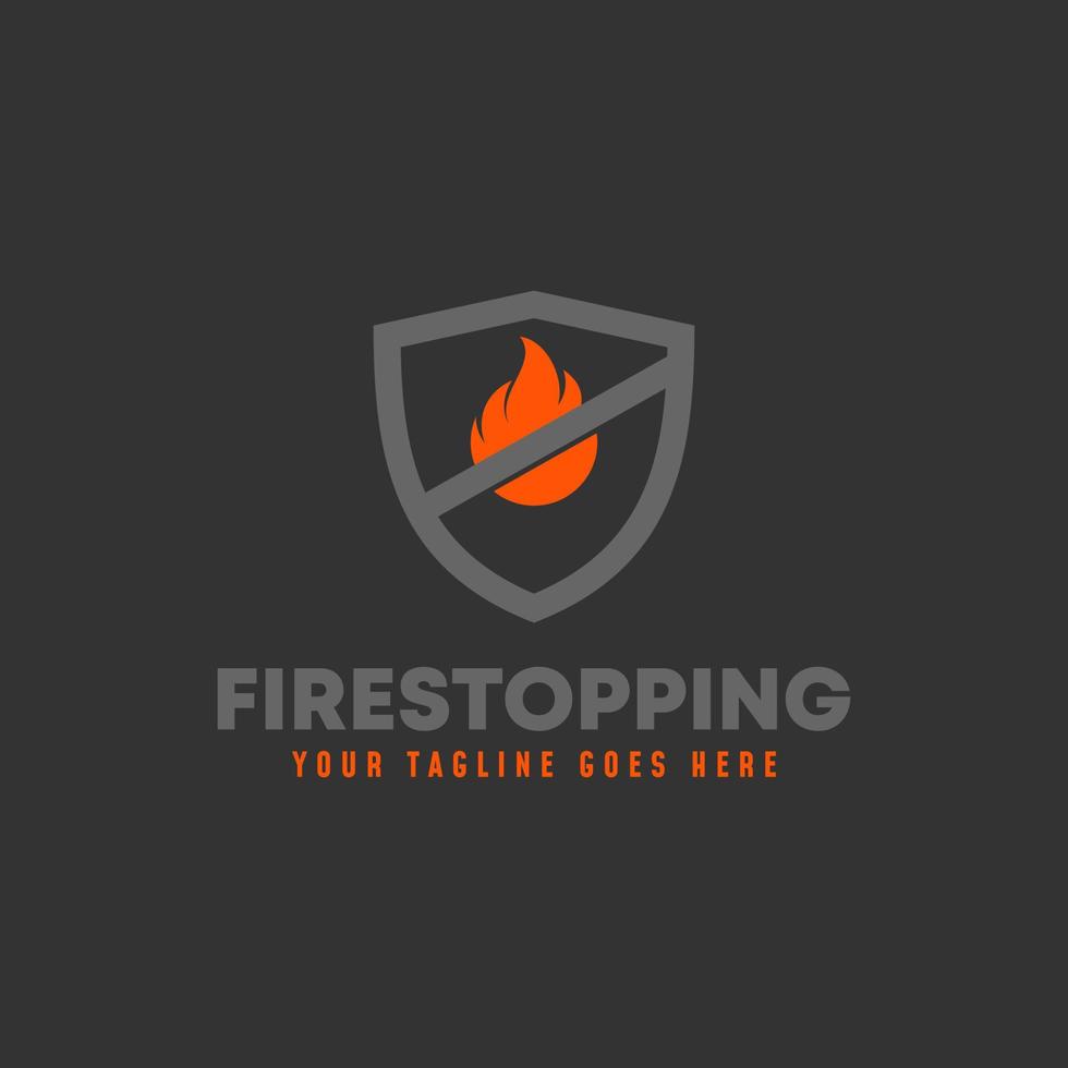 Fire or flame safety in guard or shield image graphic icon logo design abstract concept vector stock. Can be used as a symbol associated with a fire stop or protection.