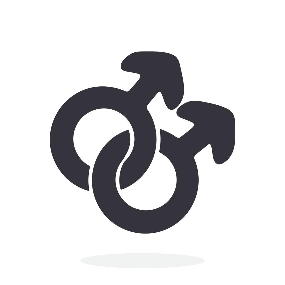 Silhouette male homosexual Mars symbol vector