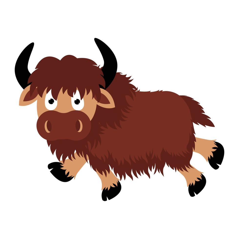 cute yak animal cartoon graphic vector
