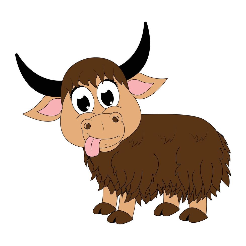 cute yak animal cartoon graphic vector