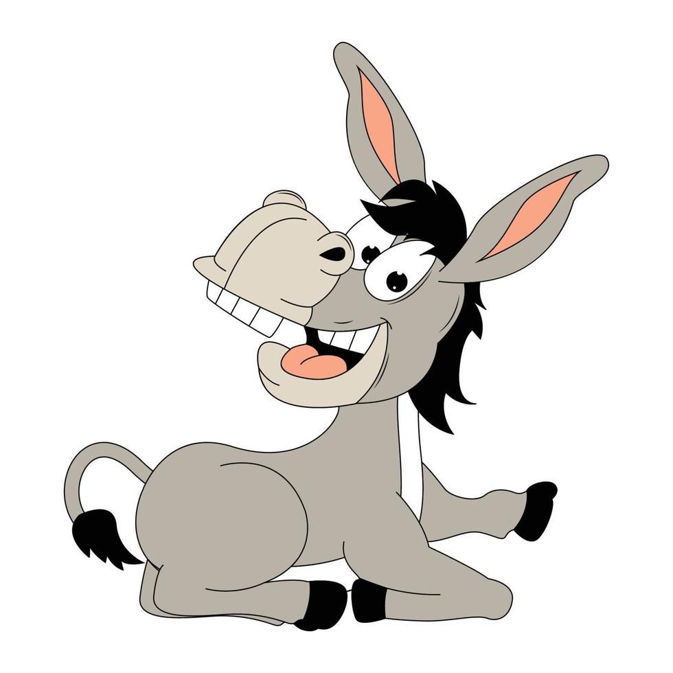 cute donkey animal cartoon graphic vector