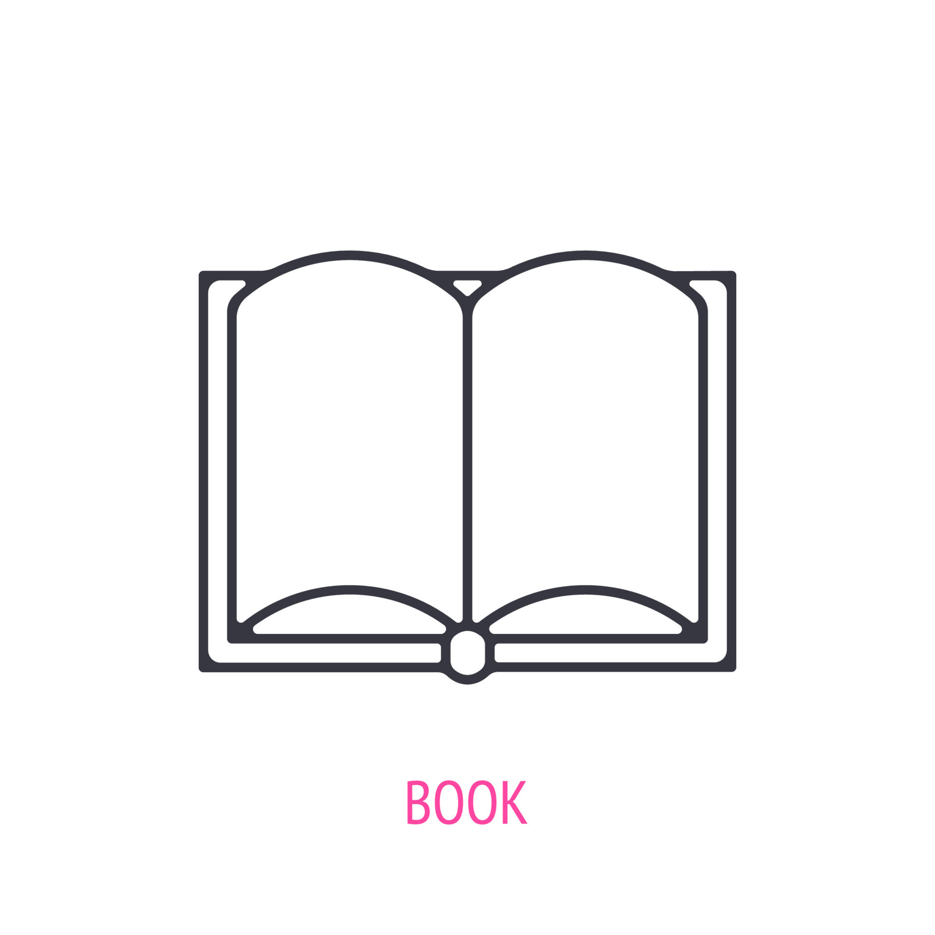 Open encyclopedic book. Outline icon. Vector illustration. Paper school  textbook. Symbols of scientific research and education. Thin line pictogram  for user interface. Isolated white background 17647653 Vector Art at  Vecteezy