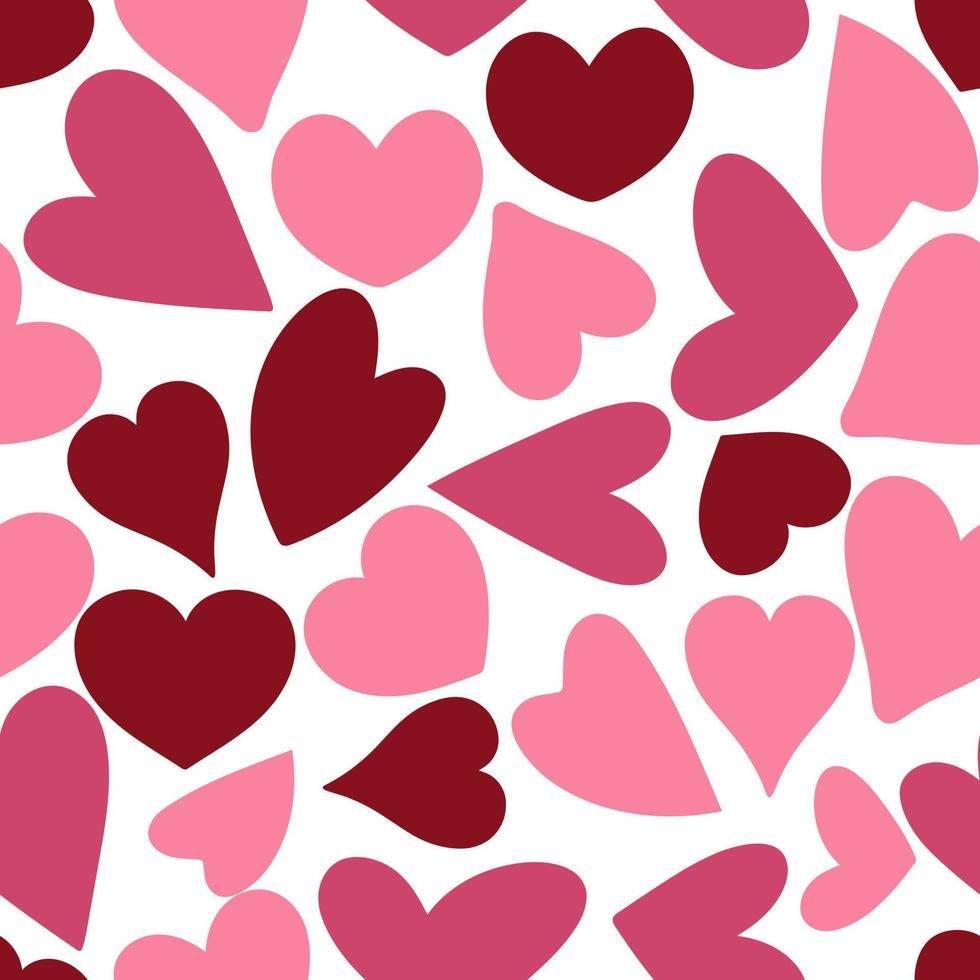 Romantic hearts seamless pattern vector