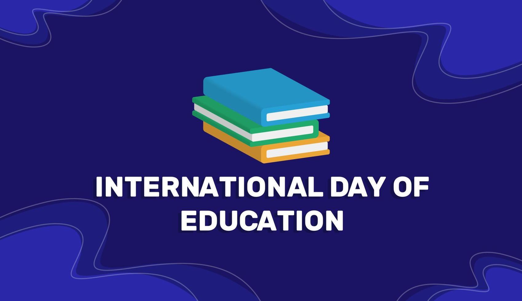 diseño de banner moderno del día internacional de la educación vector