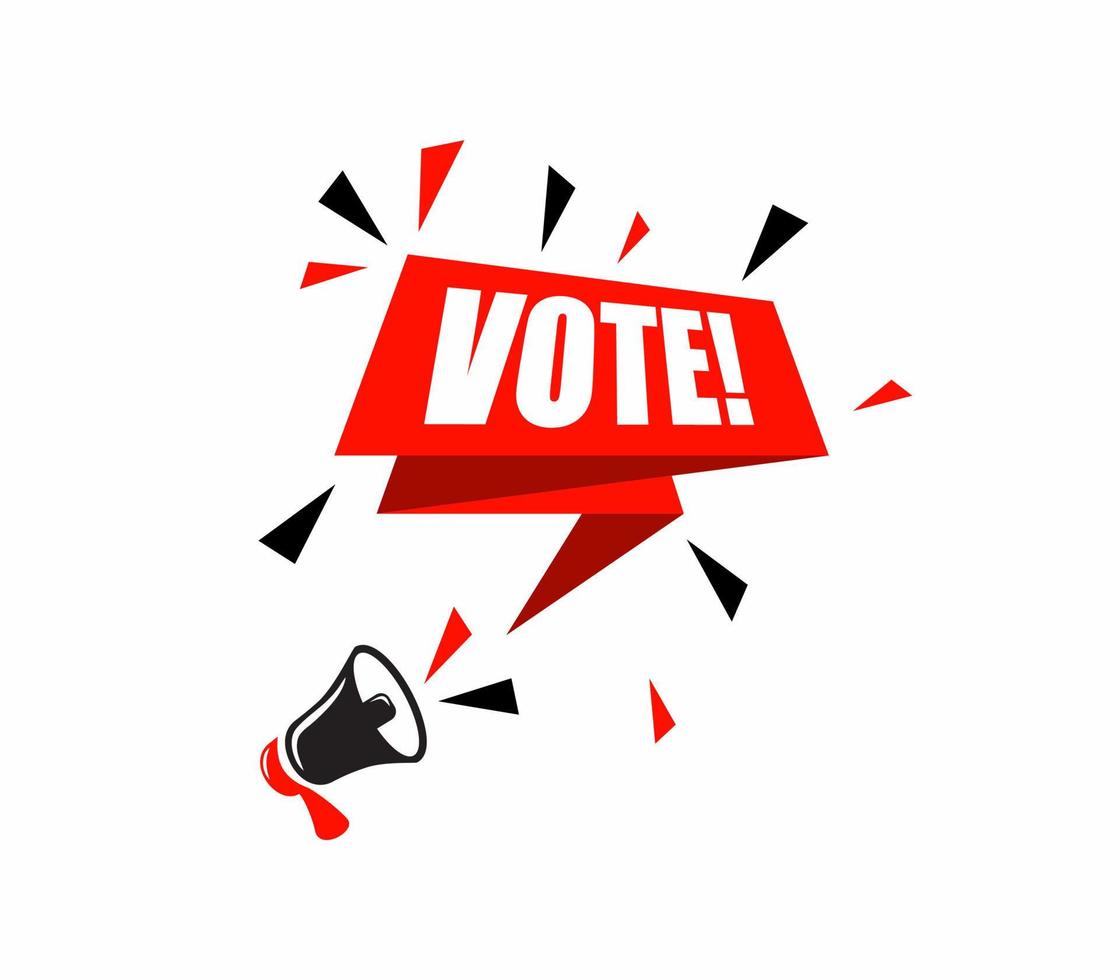 Megaphone speech bubble and vote. Banner for business marketing and advertising. vector