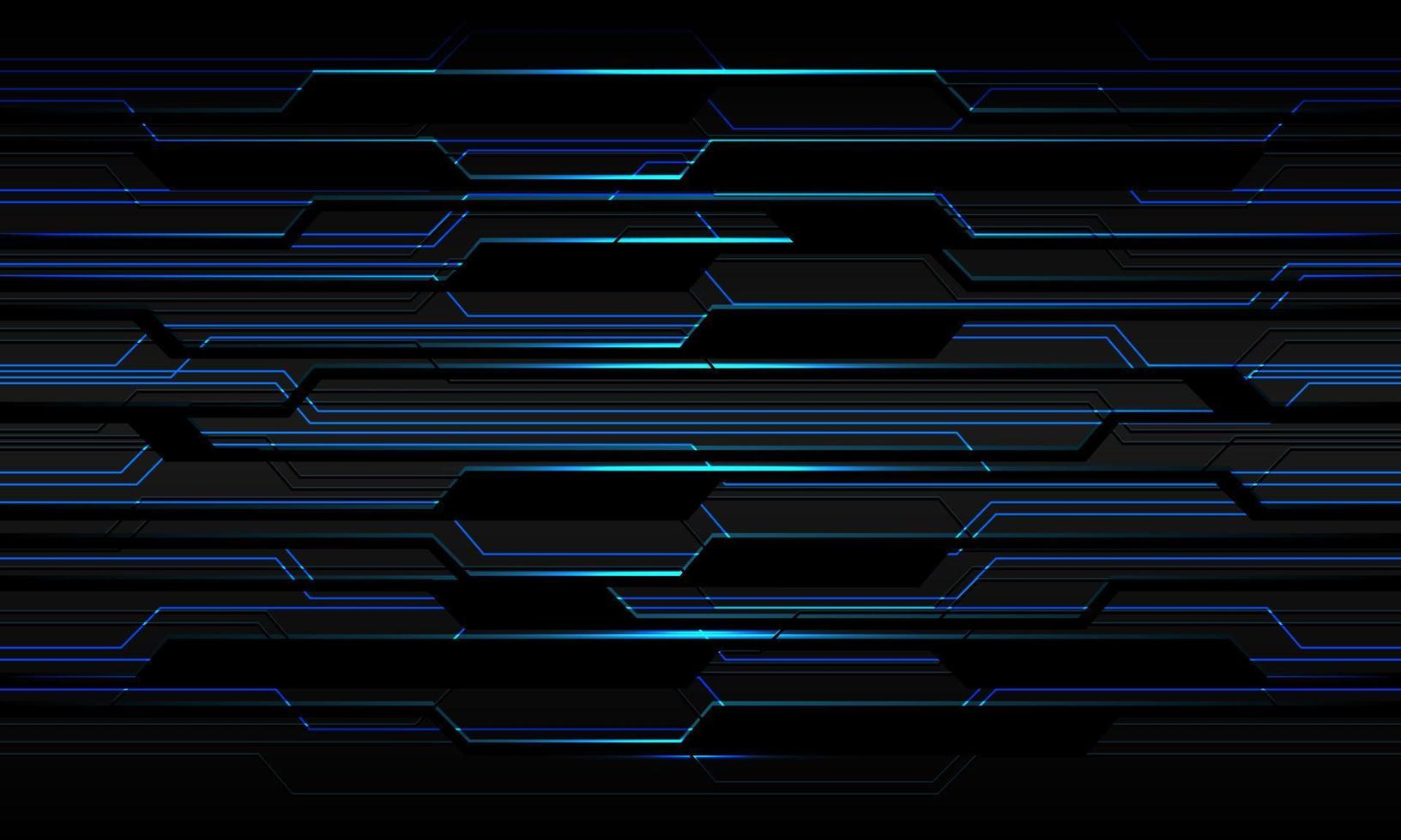 Abstract dark grey metallic blue light black circuit cyber geometric design modern futuristic technology background vector