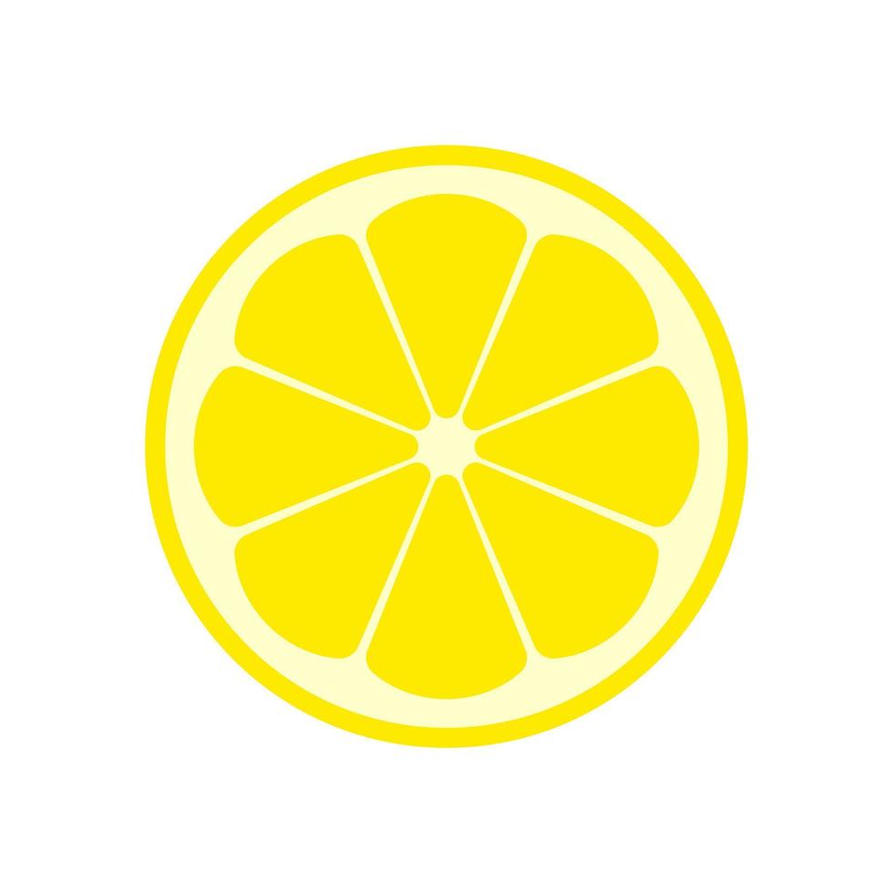 icono de limón medio cortado en un diseño de estilo plano aislado en fondo blanco. vector