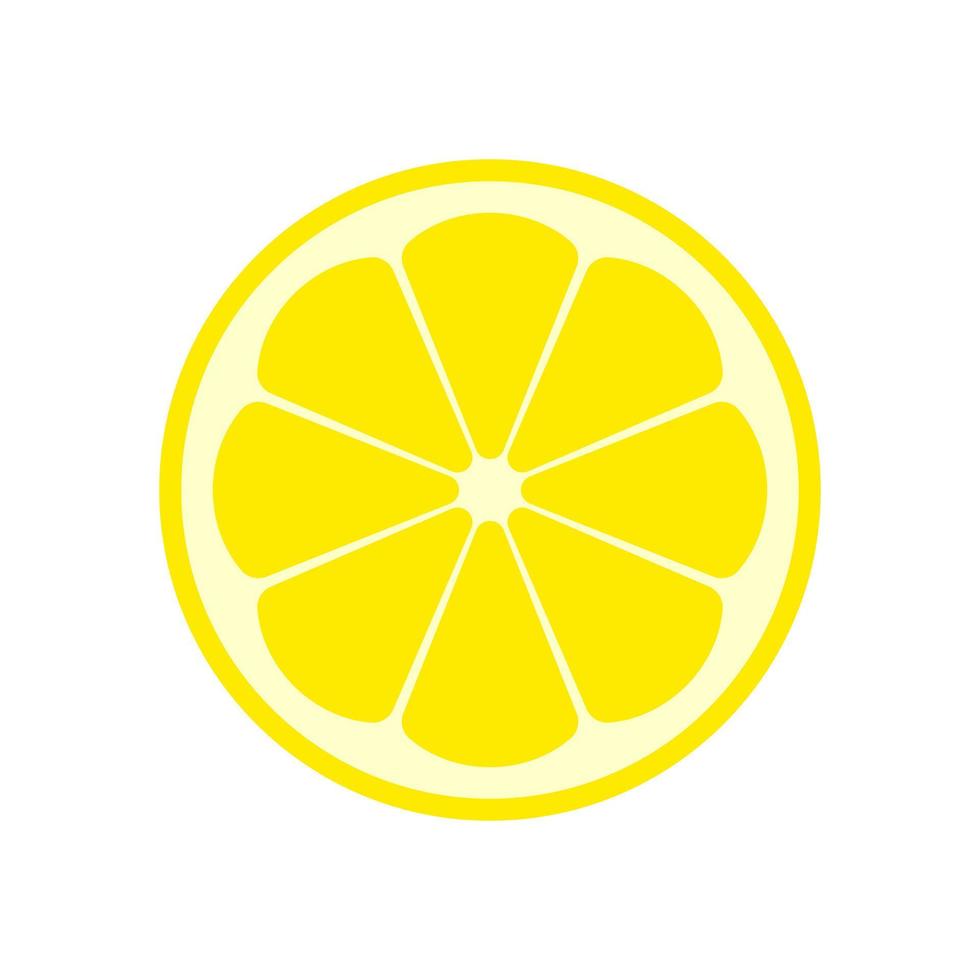 Half cut lemon icon in flat style design isolated on white background. vector