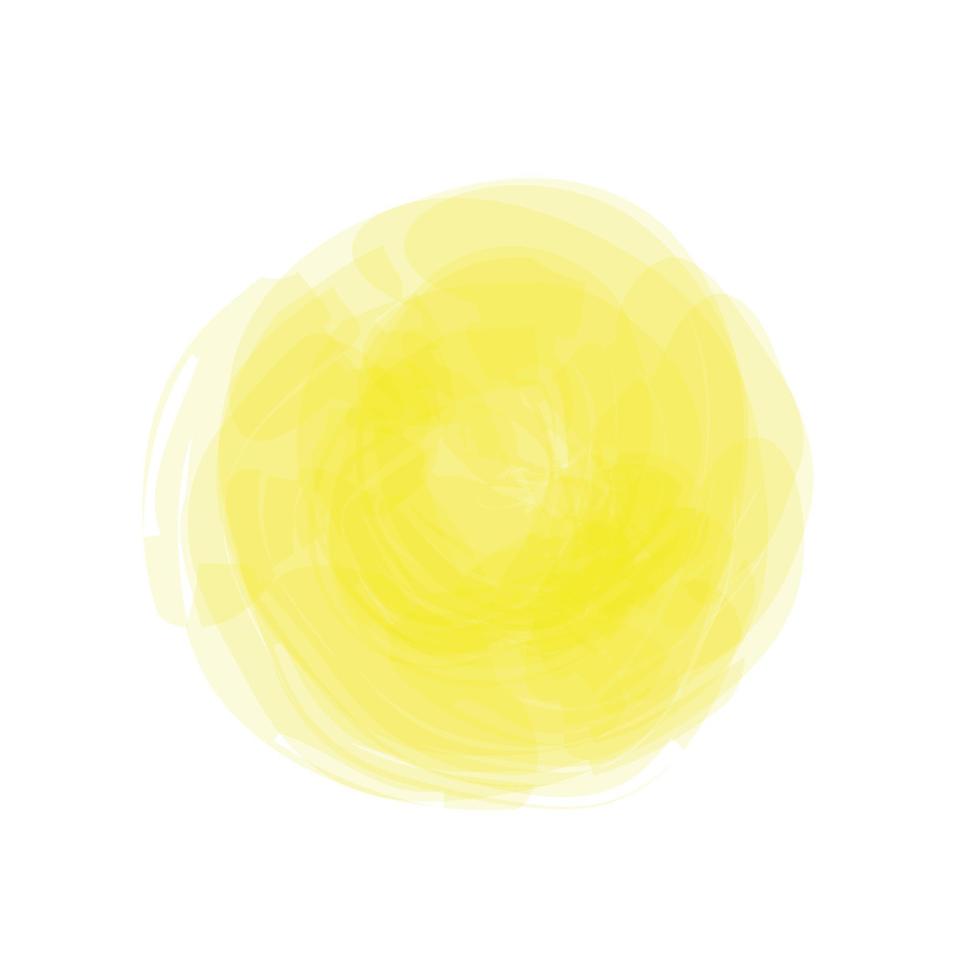 Artistic watercolor vector circle splash yellow color bright sun. Design background template.