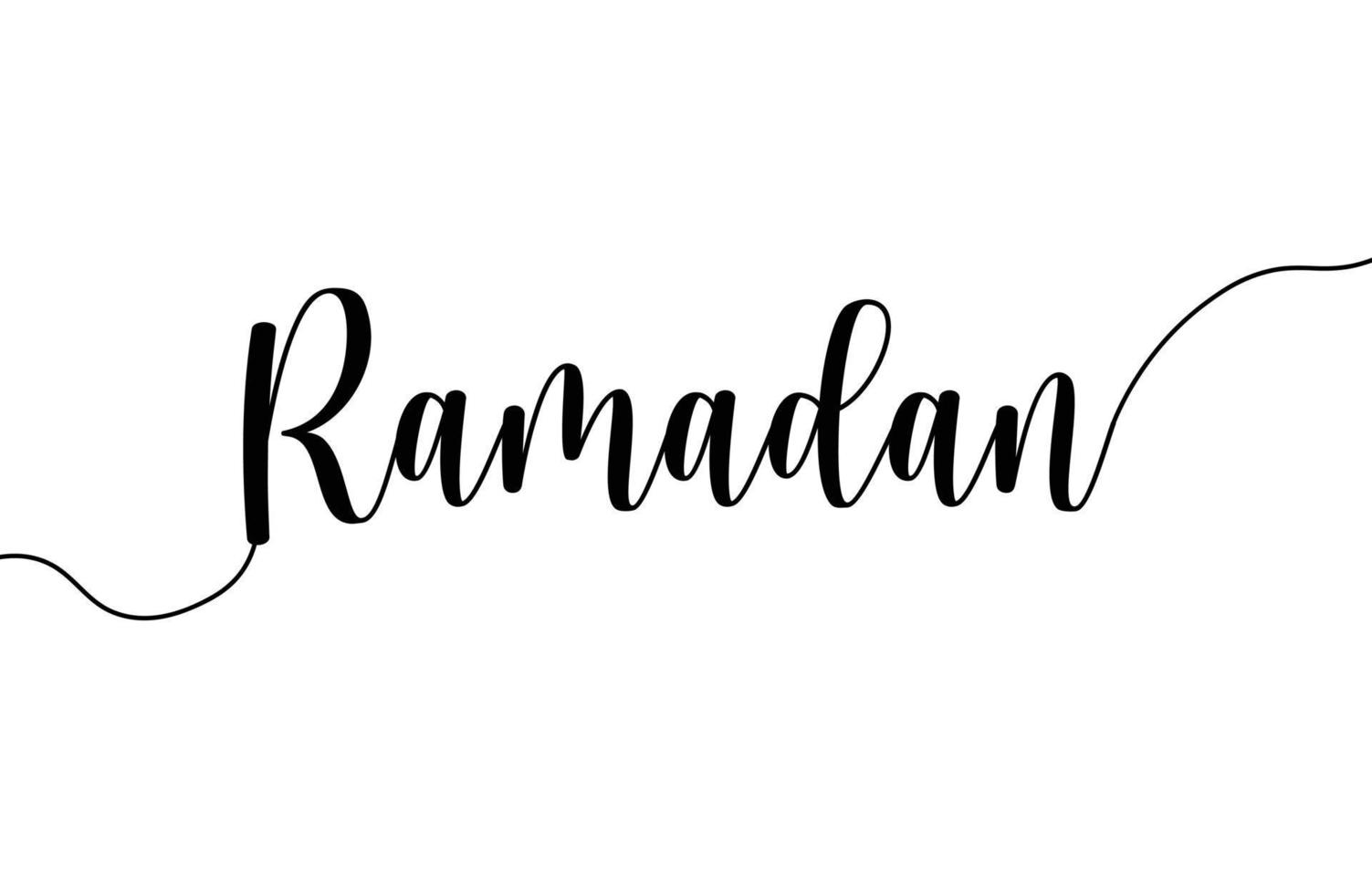Ramadan calligraphy lettering text for greeting card and iftar invitation. vector
