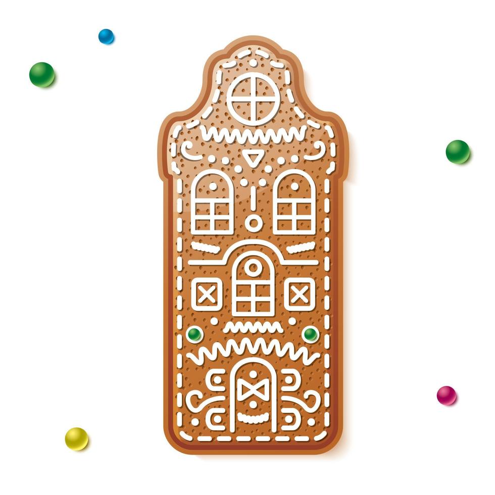 icono de la casa de pan de jengibre de Navidad. vector