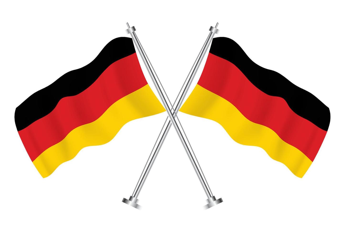 banderas cruzadas de alemania. banderas de onda aisladas del país de Alemania. vector