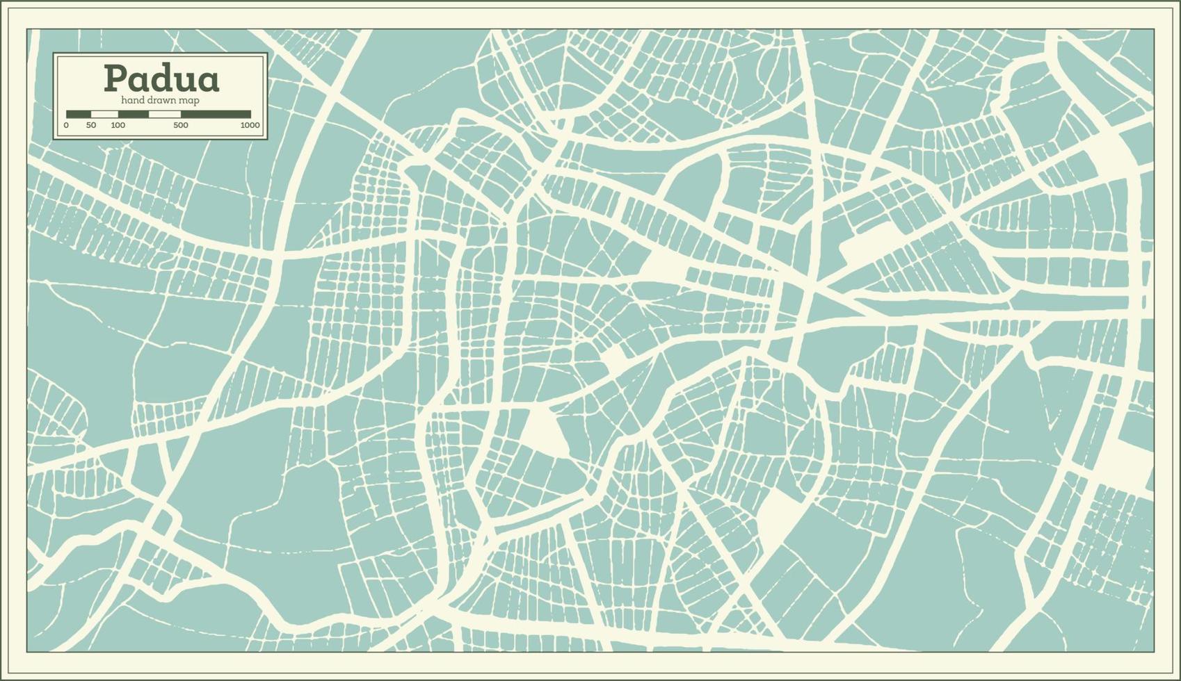 Padua Italy City Map in Retro Style. Outline Map. vector