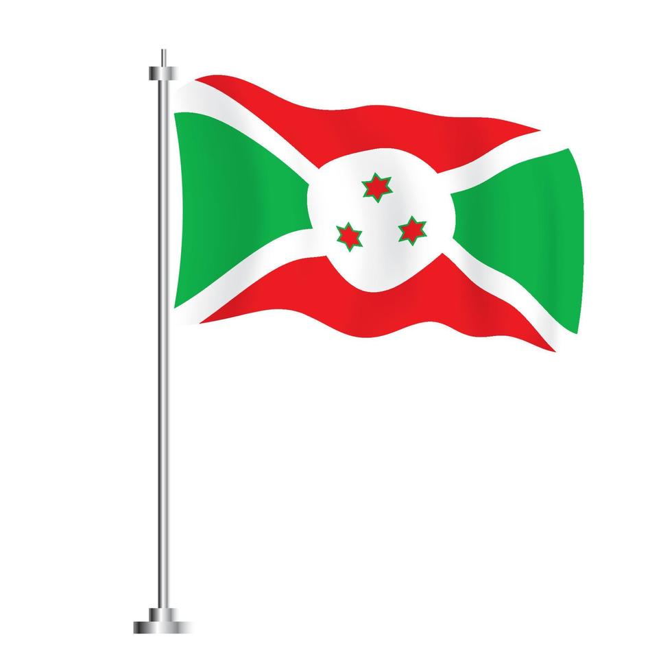 bandera de burundi bandera de onda aislada del país de burundi. vector