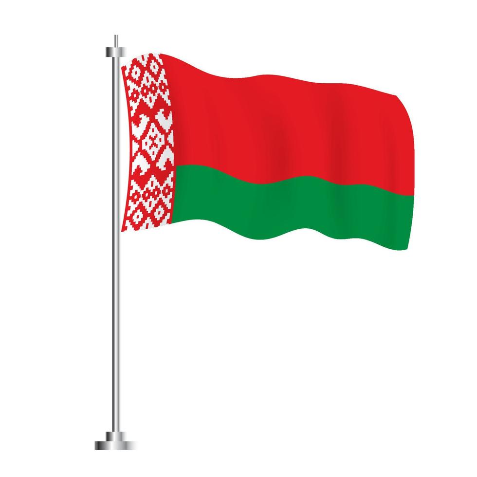 Belarus Flag. Isolated Wave Flag of Belarus Country. vector