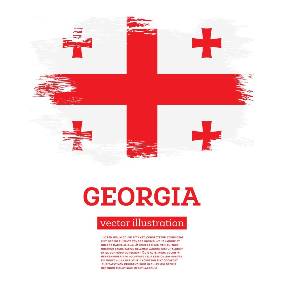 bandera de georgia con pinceladas. día de la Independencia. vector