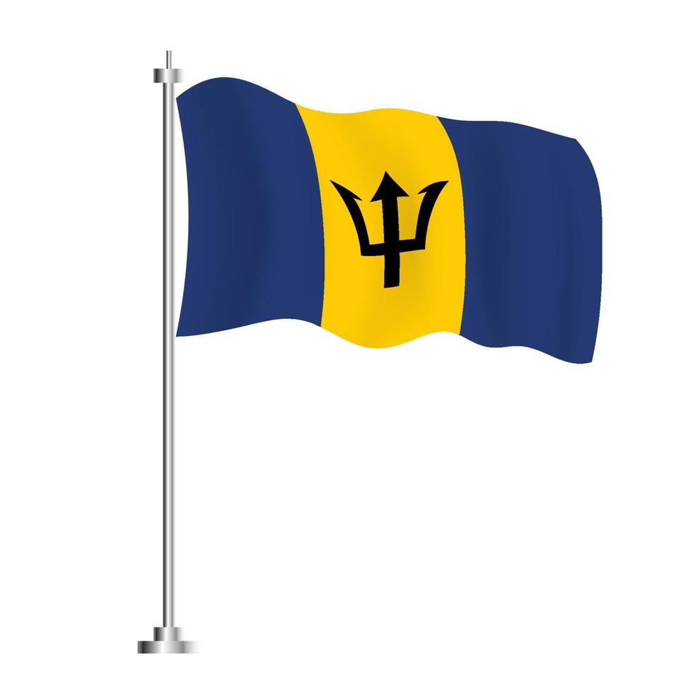Barbados Flag. Isolated Wave Flag of Barbados Country. vector