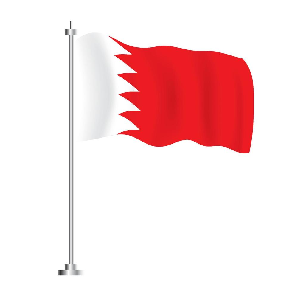 Bahrain Flag. Isolated Wave Flag of Bahrain Country. vector