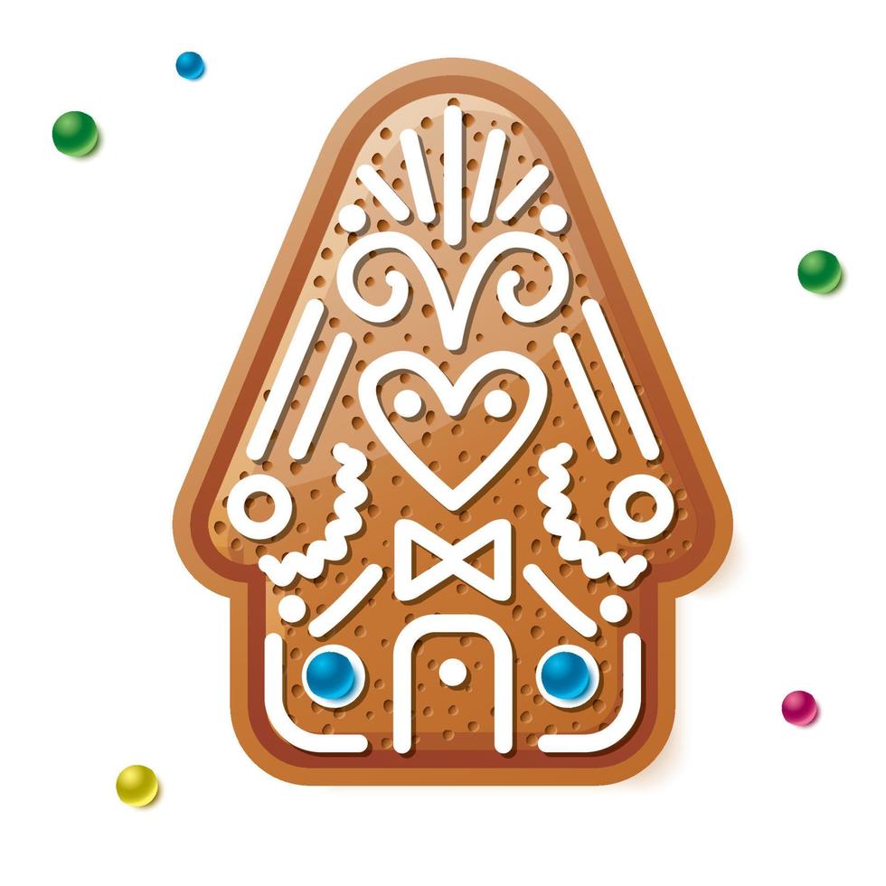 Christmas Gingerbread House Icon. vector