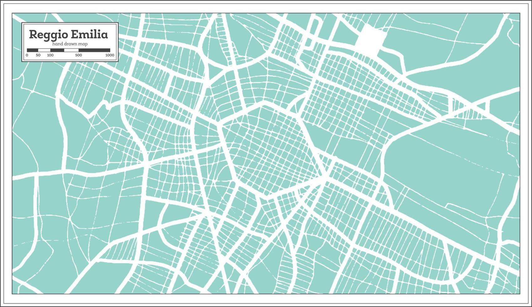 Reggio Emilia Italy City Map in Retro Style. Outline Map. vector