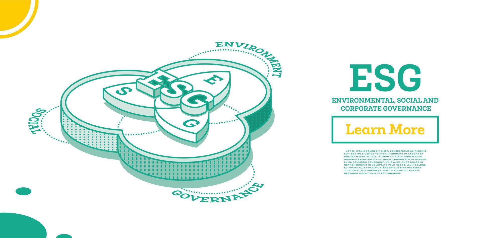 ESG Concept of Environmental, Social and Governance. Infographic Element. vector