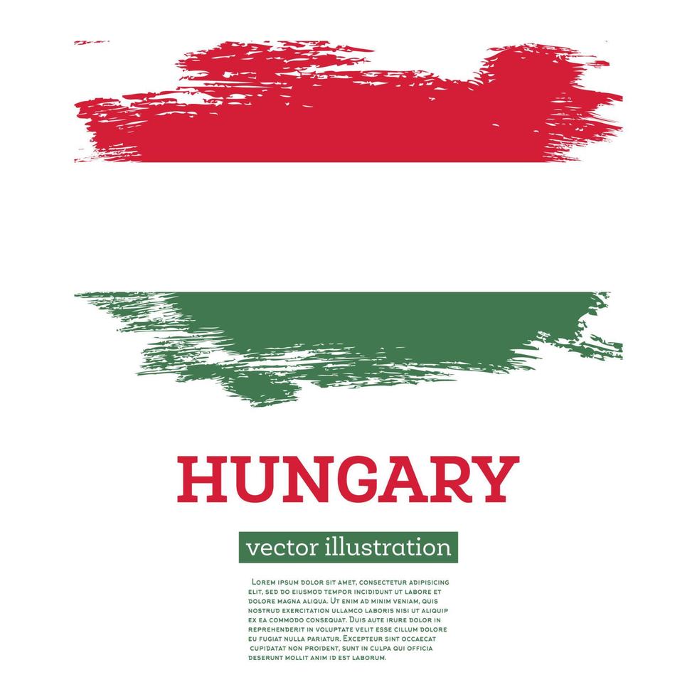 Hungary Flag with Brush Strokes. Independence Day. vector