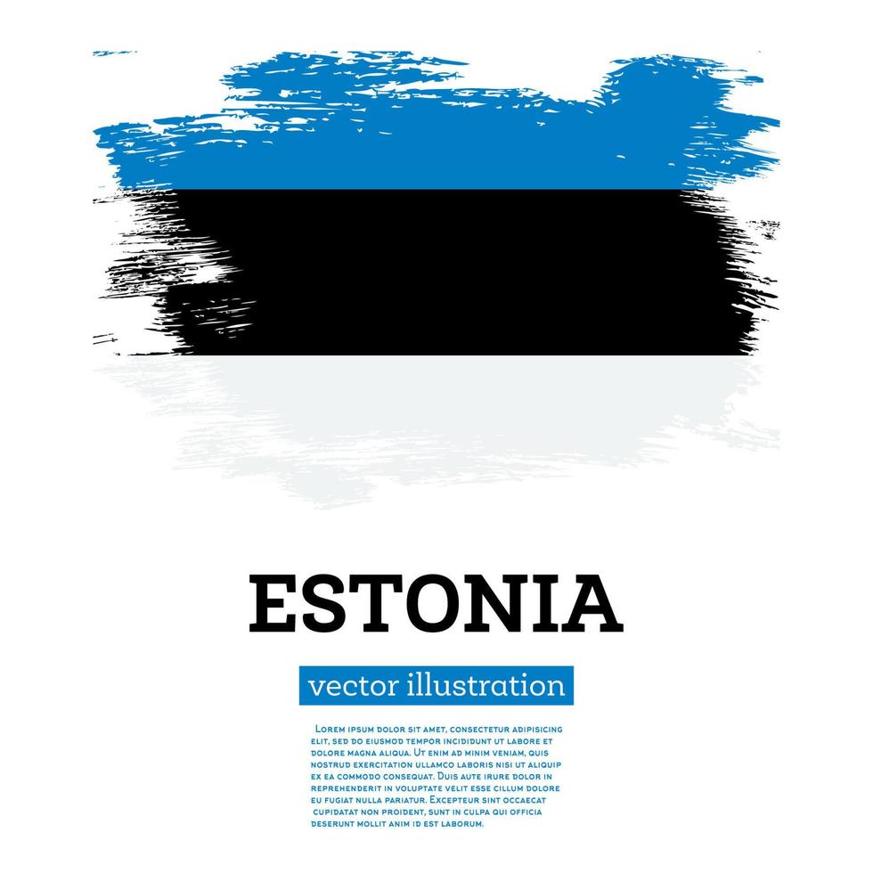 bandera de estonia con pinceladas. día de la Independencia. vector