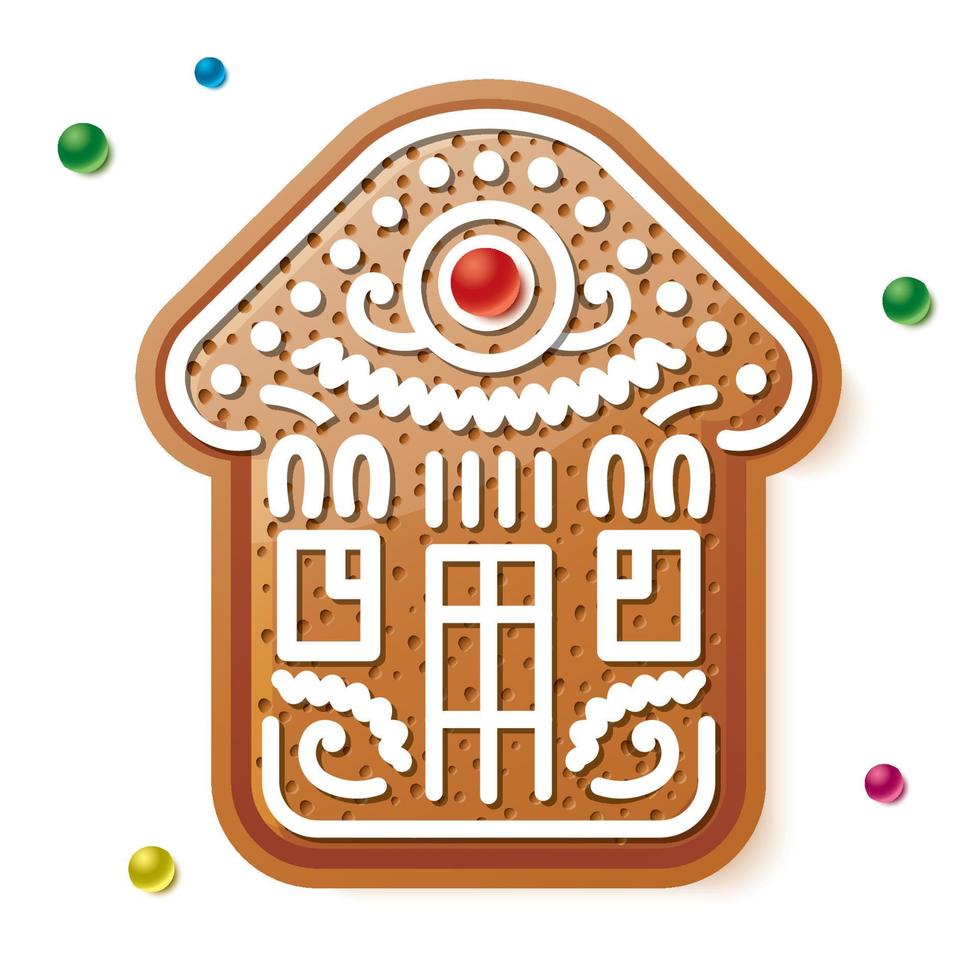 Christmas Gingerbread House Icon. vector