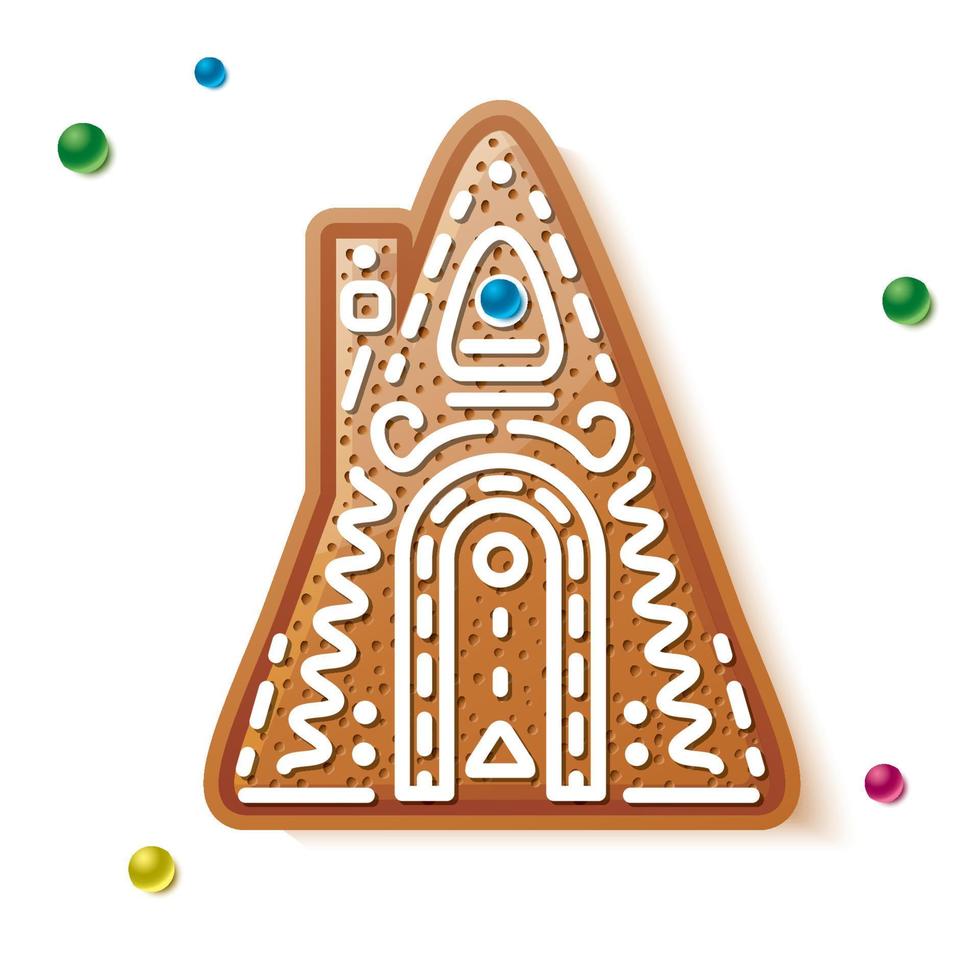 Christmas Gingerbread House Icon. vector