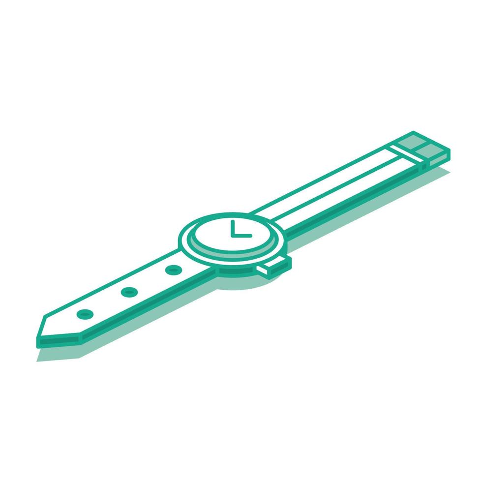 Isometric Outline Wrist Watches. Icon with Men's or Women's Watches. vector