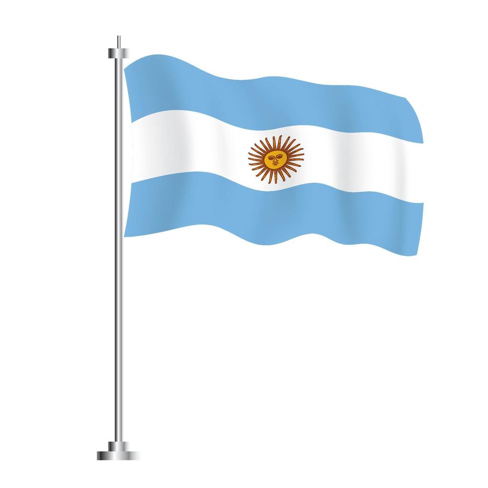 Argentinian Flag. Isolated Wave Flag of Argentina Country. vector