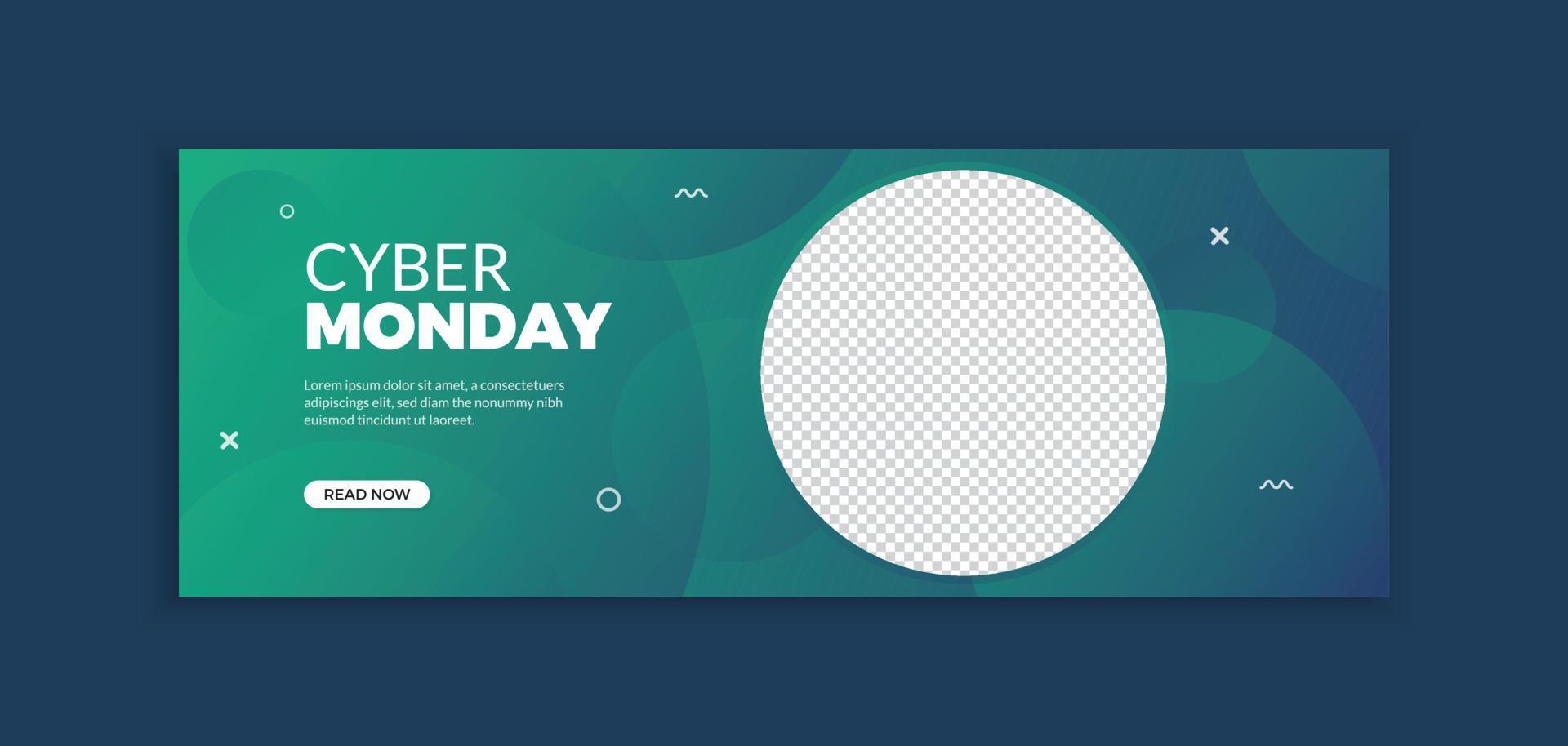Cyber monday sale cover and banner template vector