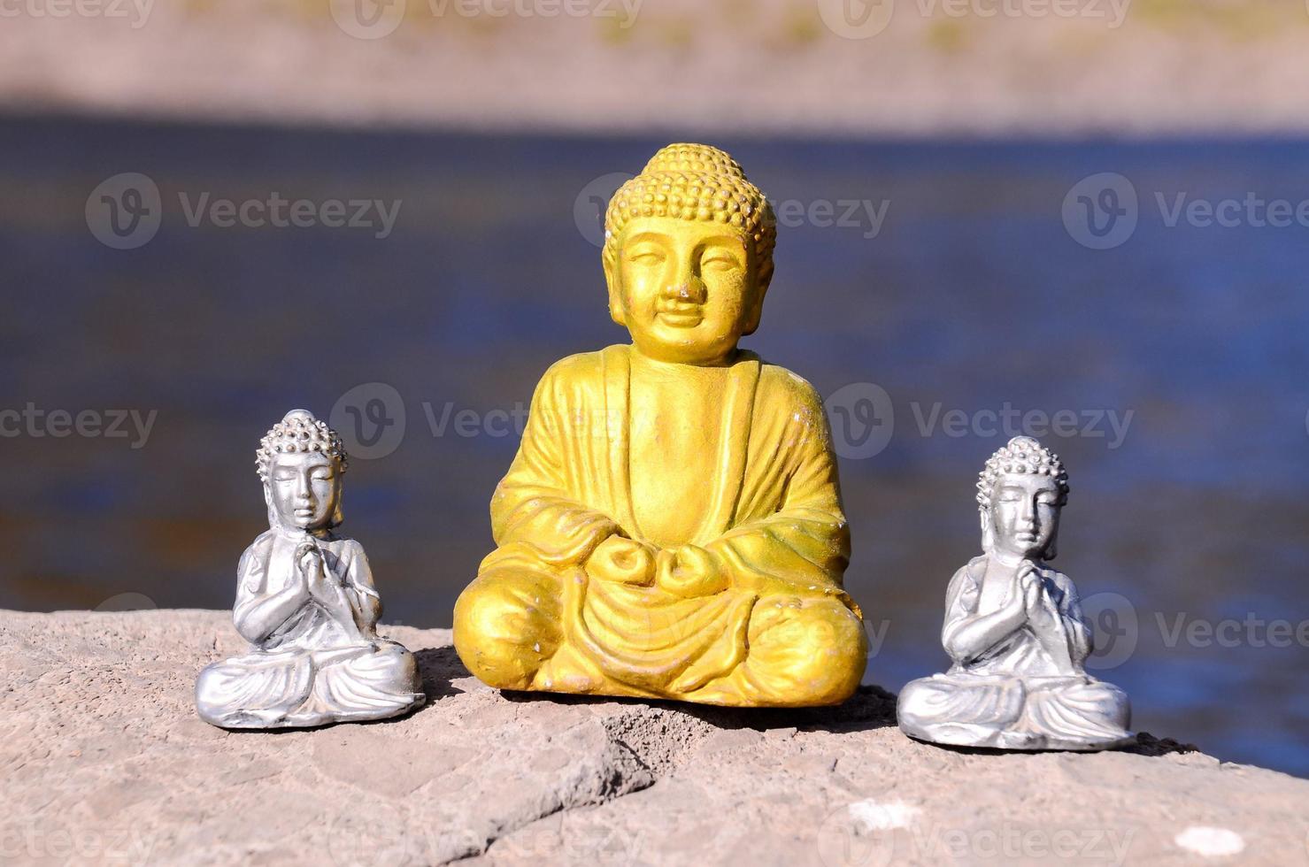 Buddha miniatures on the ground photo