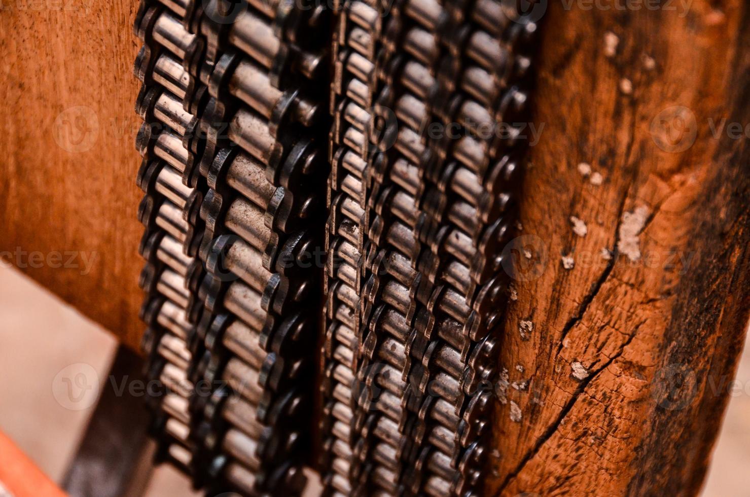 Metal chain close-up photo