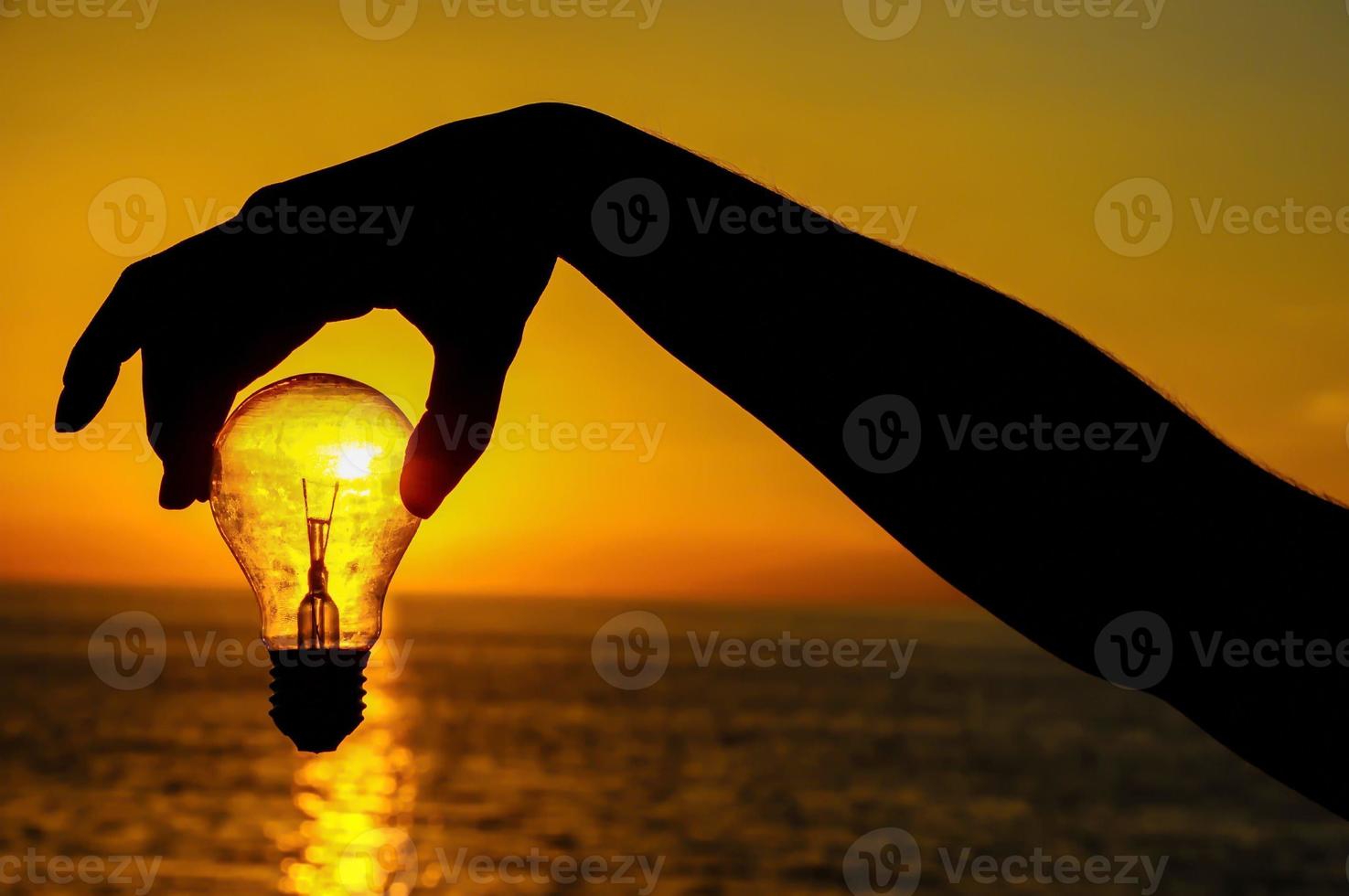 Lamp over the sunset photo
