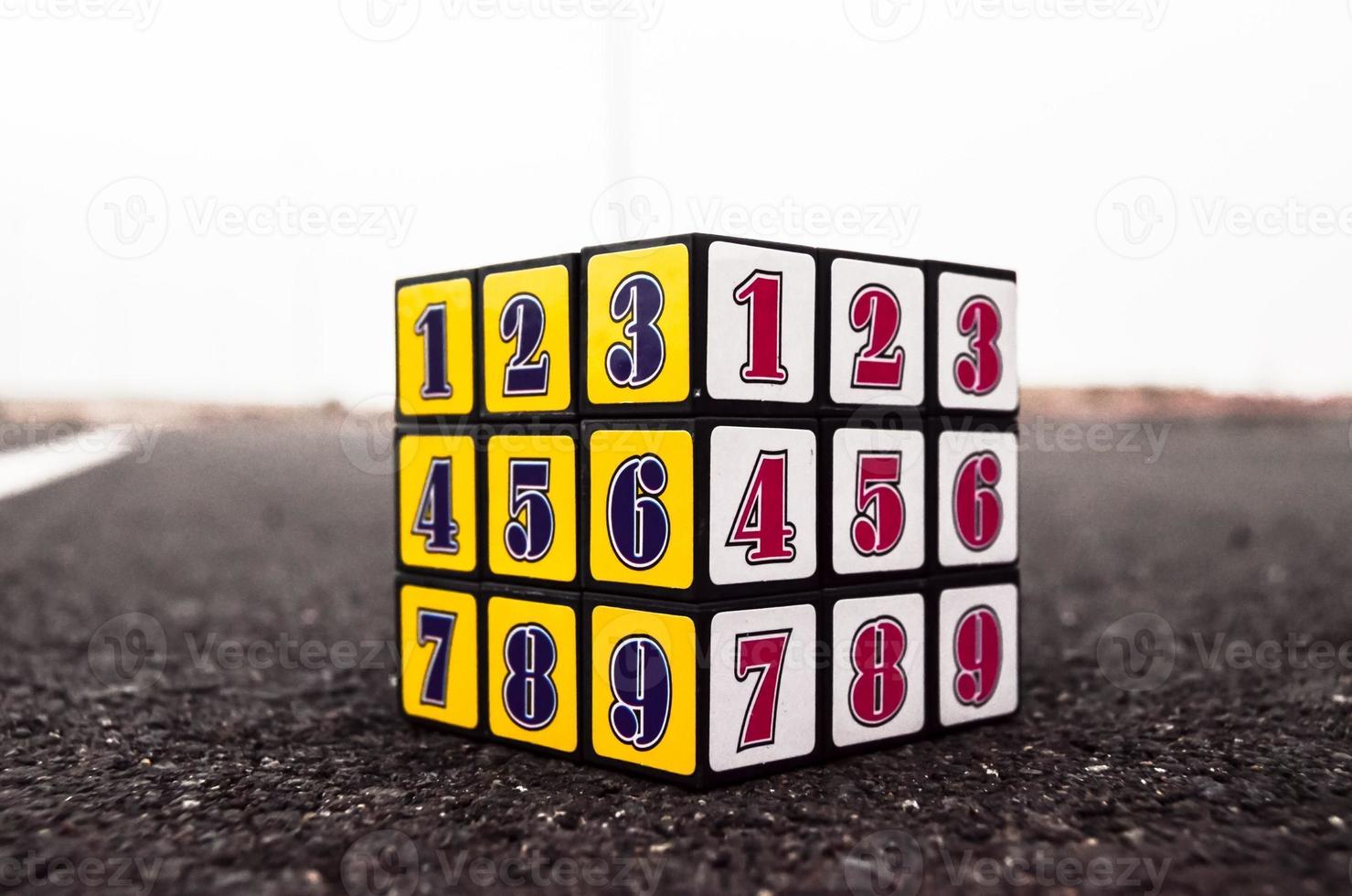 Number cube on the road photo