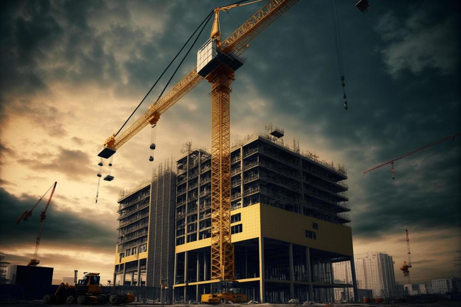 construction site with crane photo