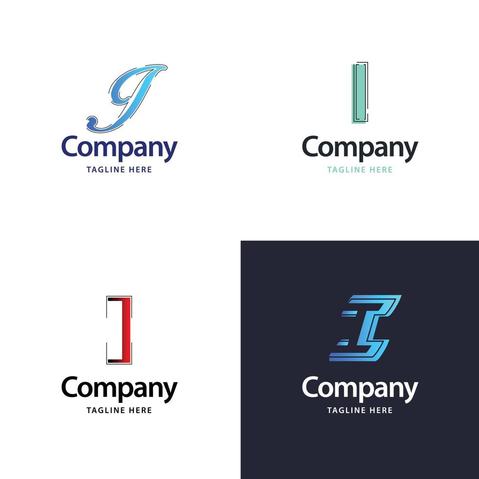 Letter I Big Logo Pack Design Creative Modern logos design for your business vector