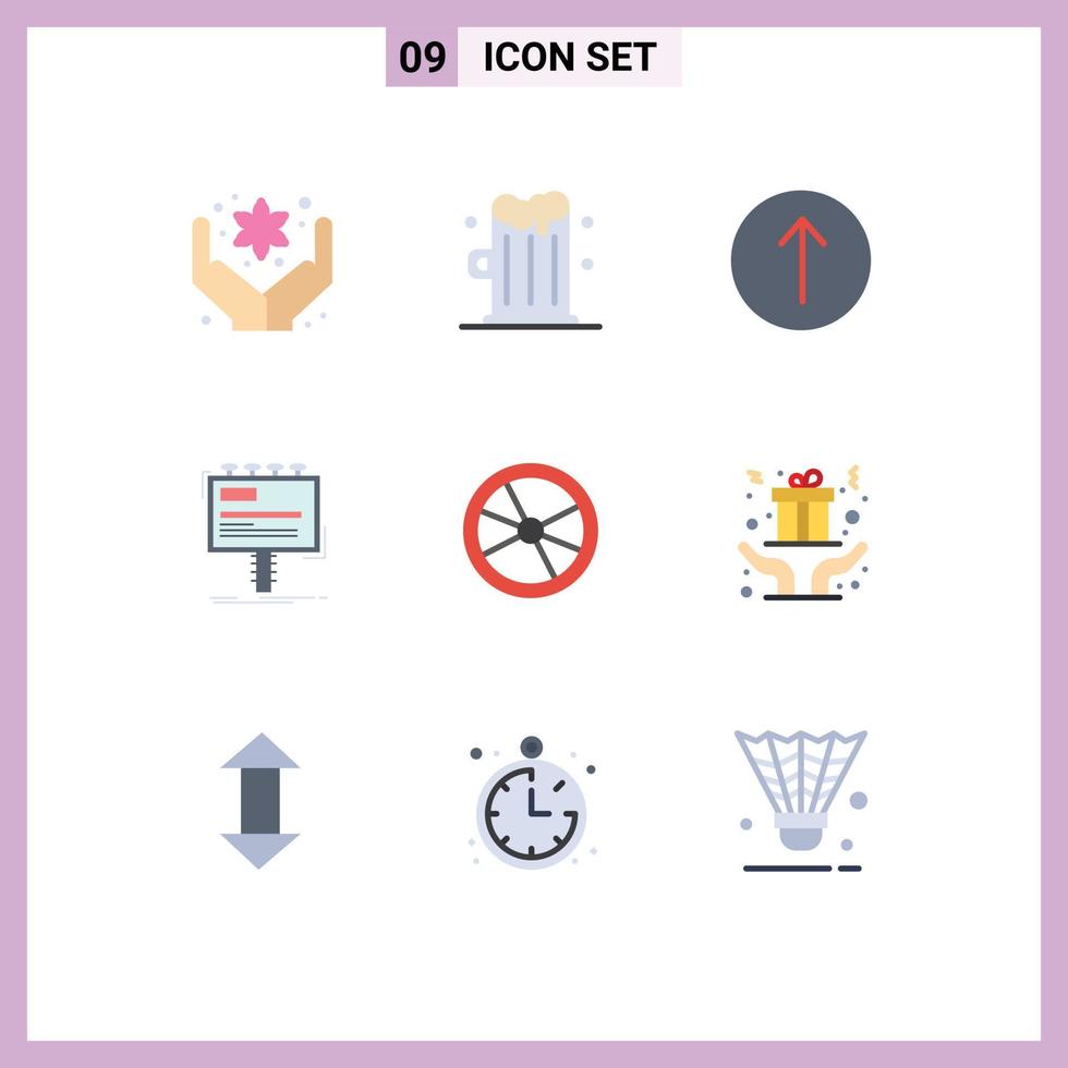 User Interface Pack of 9 Basic Flat Colors of experiment chemistry up biology billboard Editable Vector Design Elements
